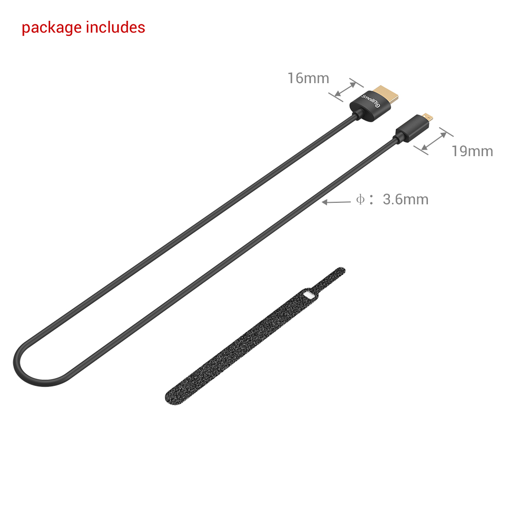 SmallRig - Ultra Slim 4K HDMI Cable (D to A) 55cm - 3043