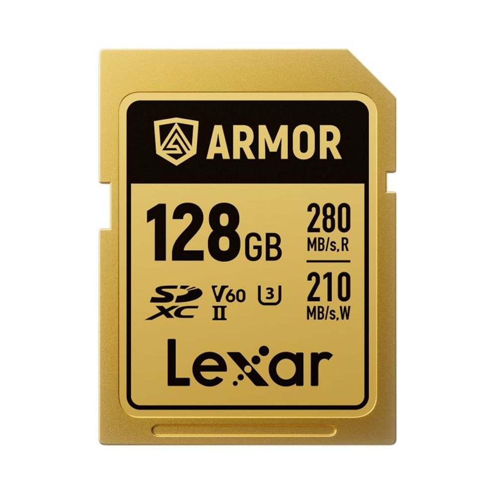 LSDAMGL128G-RNNNG-1 Lexar - SDXC Pro Gold Series ARMOR UHS-II 128GB V60 IP68 Stainless Steel R280/W210MB/s
