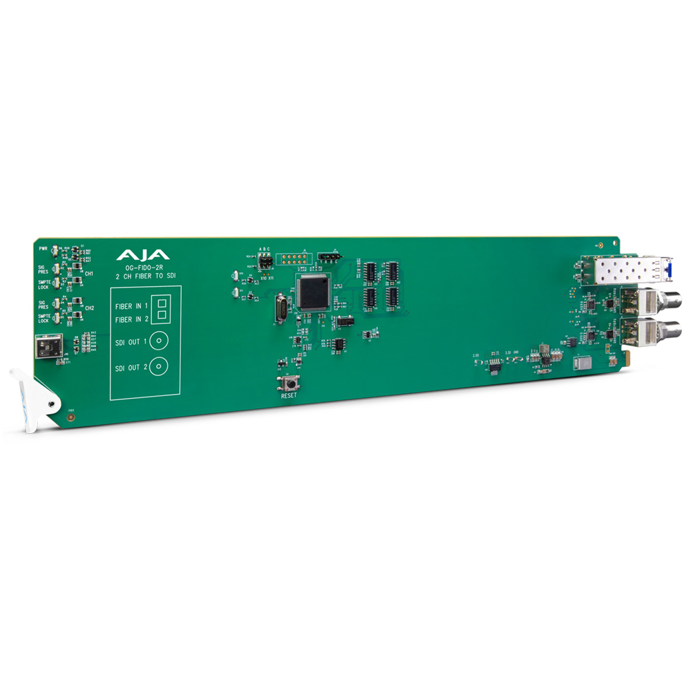 og_fido_2r_01 AJA - OpenGear 2-Kanal Optical Fiber zu 3G-SDI Receiver mit DashBoard support