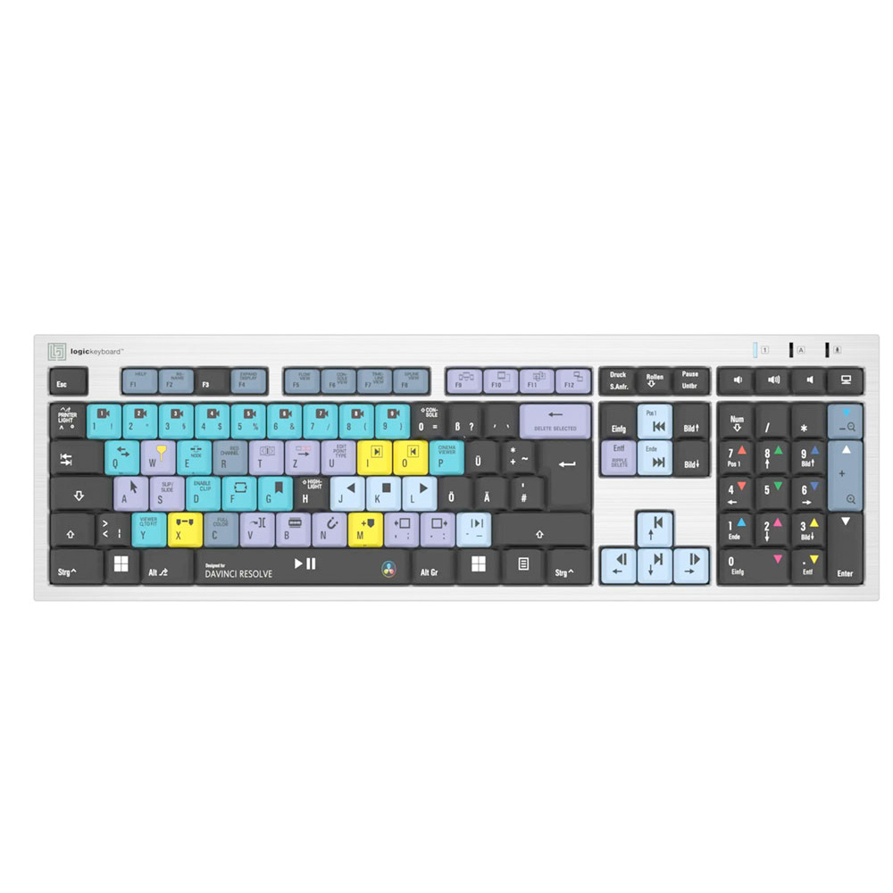 LKB-RESC-AJPU-DE-1 LogicKeyboard - Blackmagic Design DaVinci Resolve - PC Slim