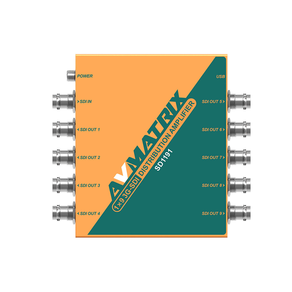 AVMATRIX - 1×9 3G-SDI Reclocking Distribution Amplifier