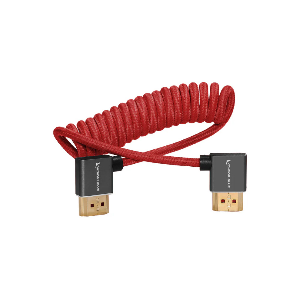 Kondor Blue - RIGHT ANGLE FULL HDMI CABLE 12"-24" (Cardinal Red)
