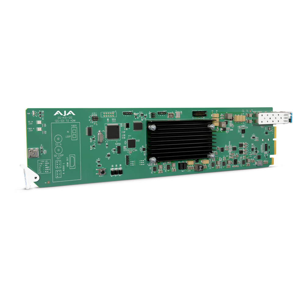 AJA - OpenGear 12G-SDI zu HDMI 2.0 Converter mit Glasfaser-Transceiver
