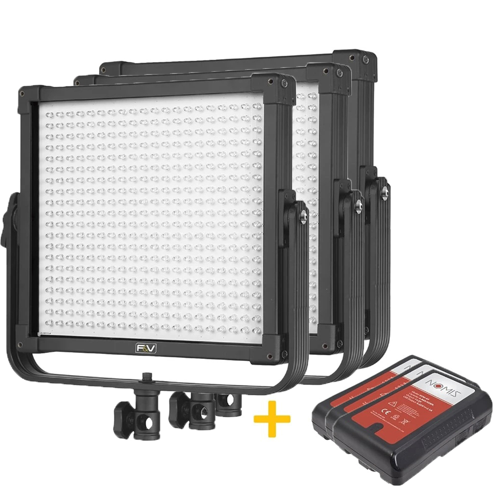 F&V - 3er Bundle K4000 SE Daylight LED Studio Panel + NVM-95 Akku