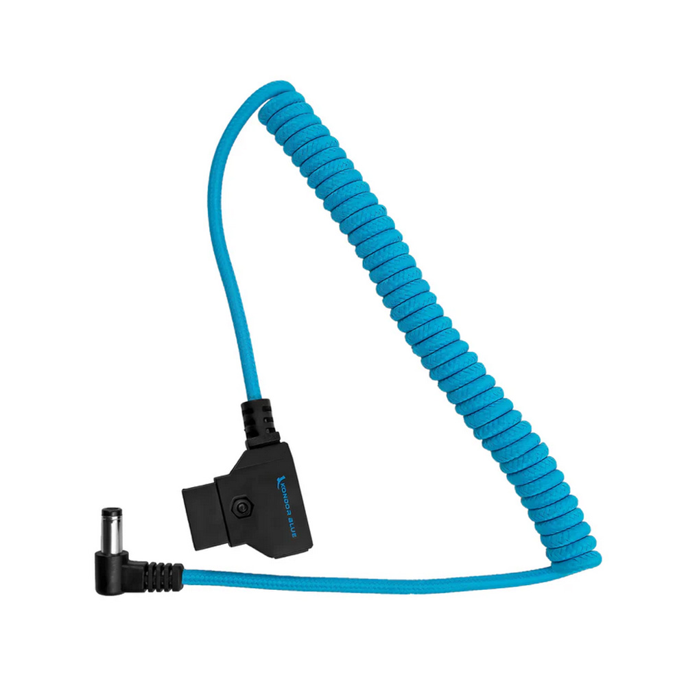 Kondor Blue - D-Tap to DC Right Angle Coiled Cable (5.5 x 2.5mm) (Canon C70) - Kondor Blue