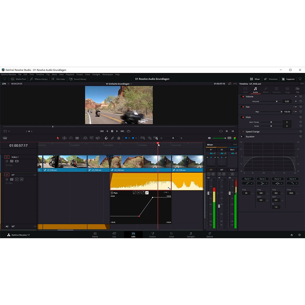 DVD-Lernkurs - Fairlight und Audio in Davinci Resolve