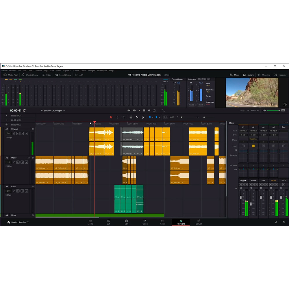 DVD-Lernkurs - Fairlight und Audio in Davinci Resolve