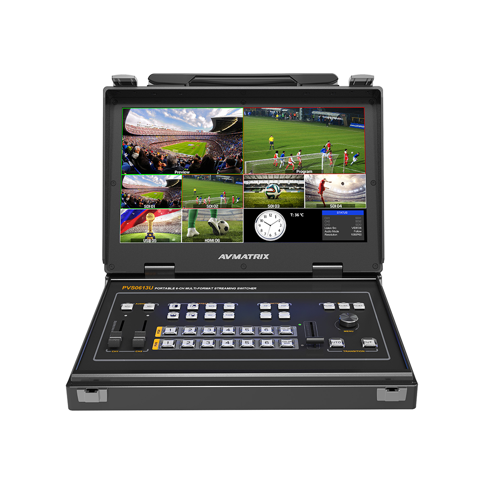 AVMATRIX - Portable 6CH SDI/HDMI Multi-format Streaming Switcher