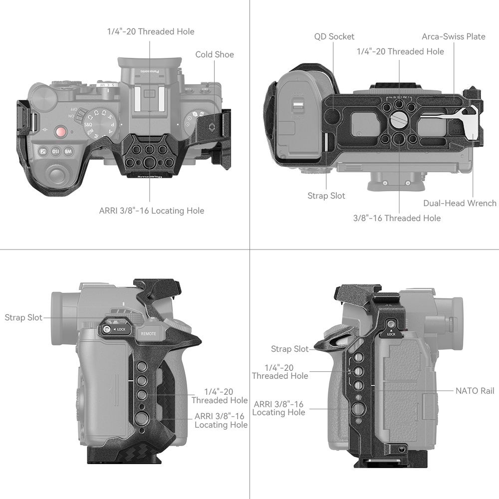 SmallRig - “Black Mamba” Cage for Panasonic LUMIX S5 II / S5 II X - 4023