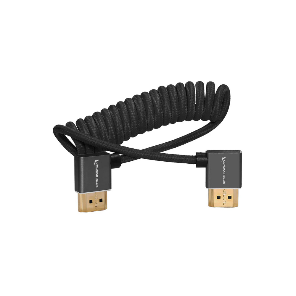 Kondor Blue - RIGHT ANGLE FULL HDMI CABLE 12"-24" ( Raven Black)