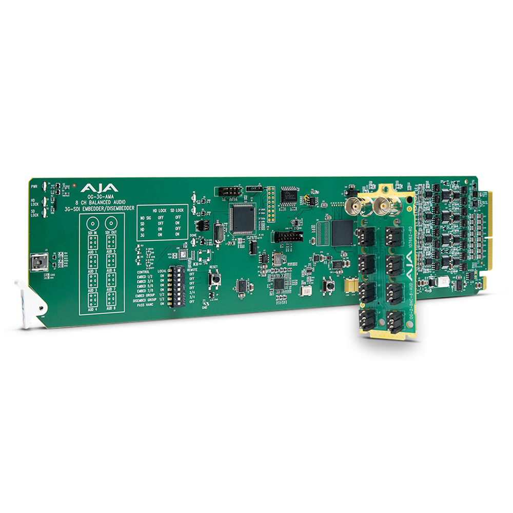 og_3g_ama_01 AJA - OpenGear 8-Kanal Analog Audio-Embedder/De-Embedder mit DashBoard support