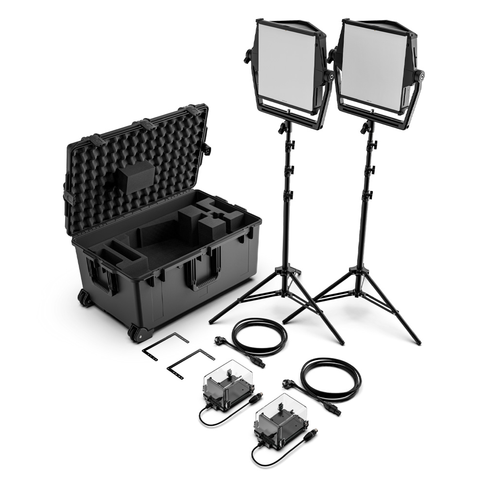 Litepanels - Astra IP 1x1 Traveler Duo Dual BP-U Kit w/ IP rated battery bracket