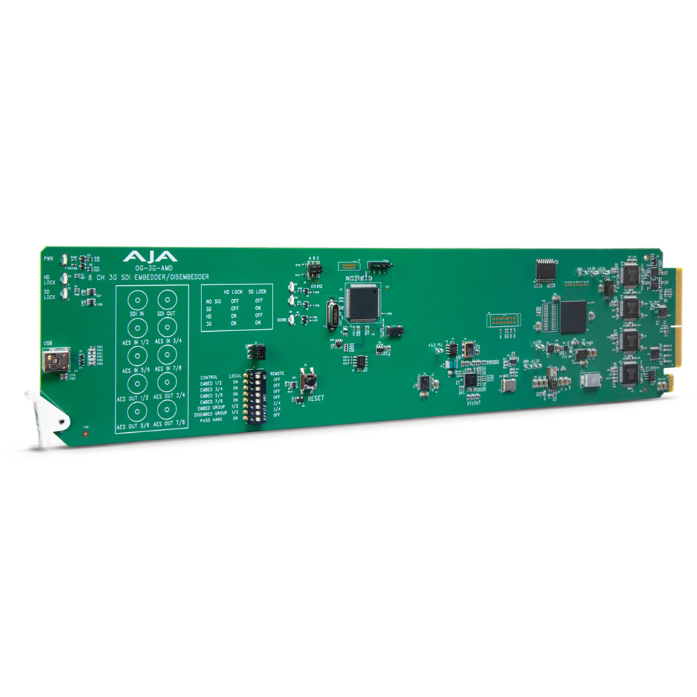 AJA - OpenGear 8-Kanal 24-bit AES/EBU Audio-Embedder/De-Embedder mit DashBoard support