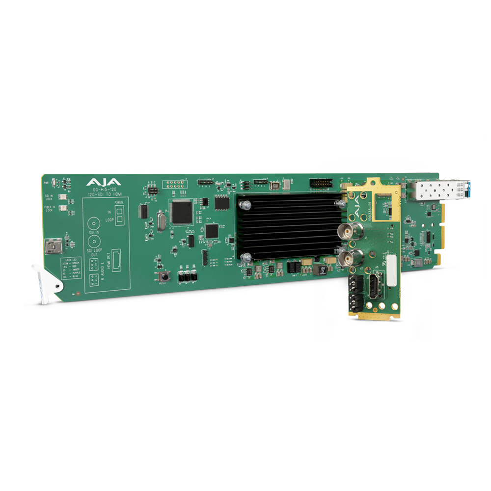 AJA - OpenGear 12G-SDI zu HDMI 2.0 Converter mit LC-Glasfaserempfänger
