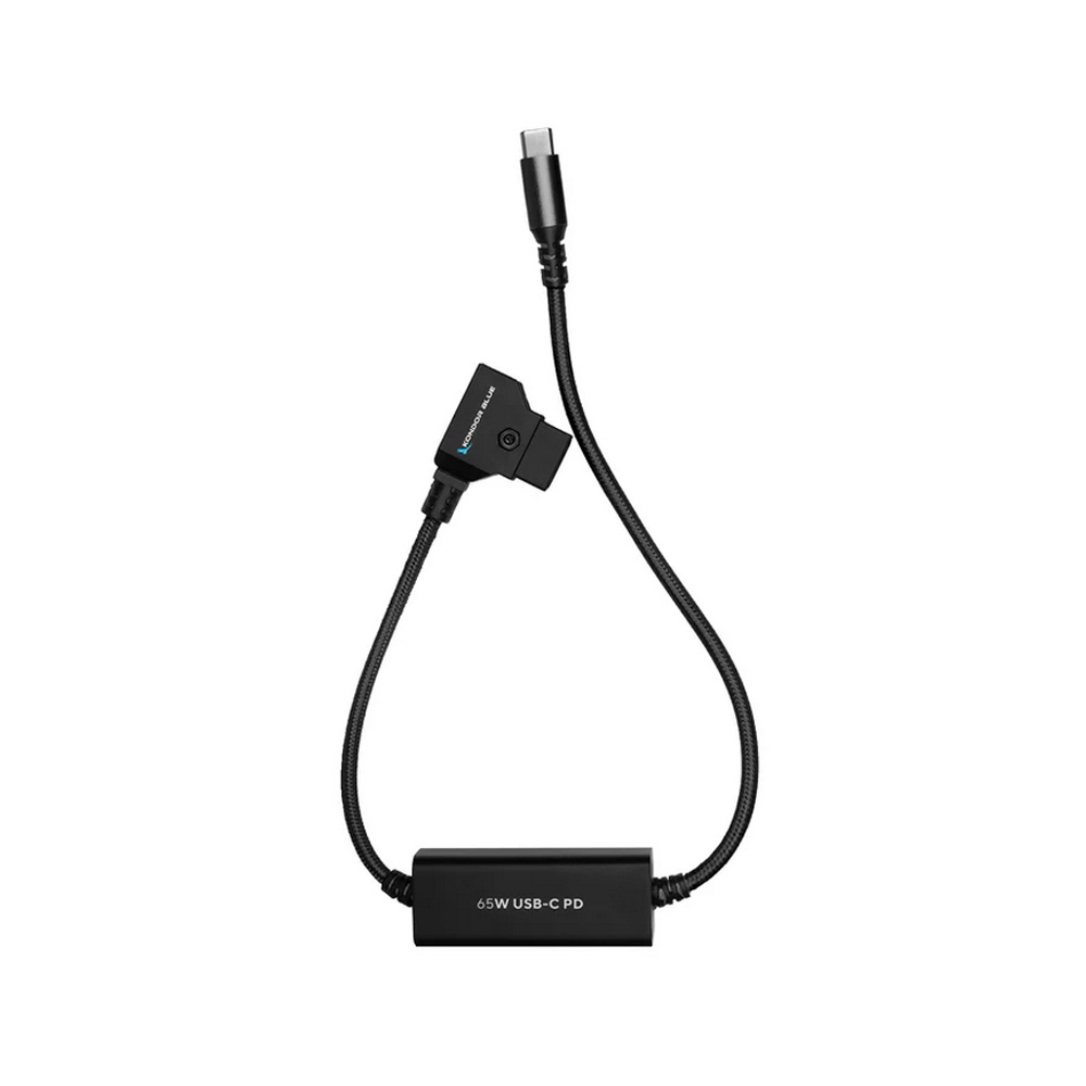 KB-DT-USBC-16-BK-1 Kondor Blue - 16" D-Tap to USB C Power Delivery Cable (Raven Black)