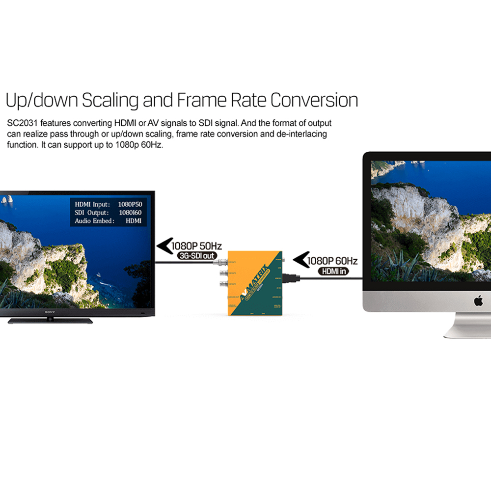 AVMATRIX - HDMI / AV to 3G-SDI Scaling Converter