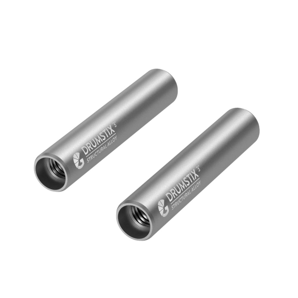 Bright Tangerine - Drumstix Structural Alloy Threaded 15mm Rod Pair – 3" (7.6cm