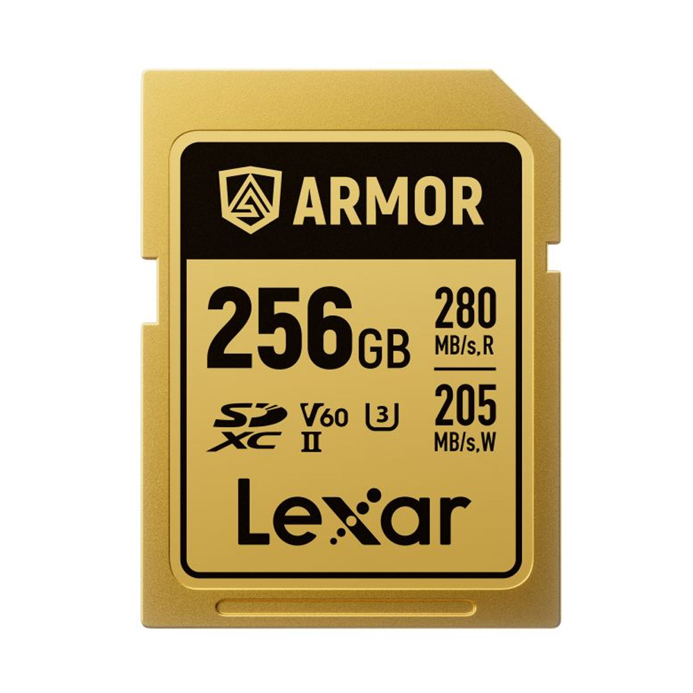 LSDAMGL256G-RNNNG-1 Lexar - SDXC Pro Gold Series ARMOR UHS-II 256GB V60 IP68 Stainless Steel R280/W210MB/s