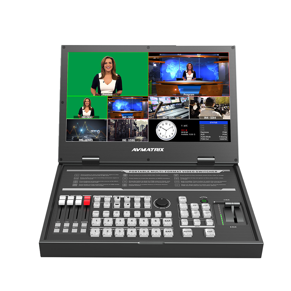 AVMATRIX - Portable 6CH SDI/HDMI Multi-format Streaming Switcher