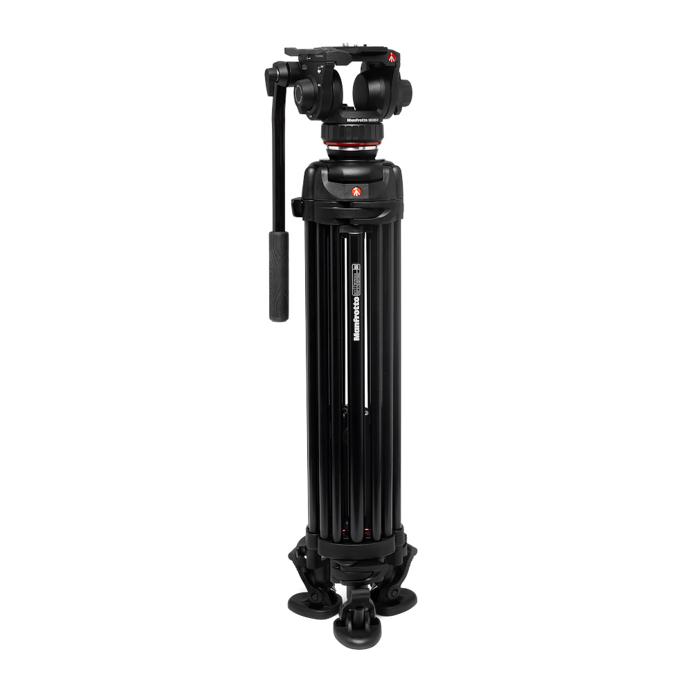 Manfrotto - 502X Fluid-Videokopf mit Alu Twin-Leg-Stativ & Mittelspinne