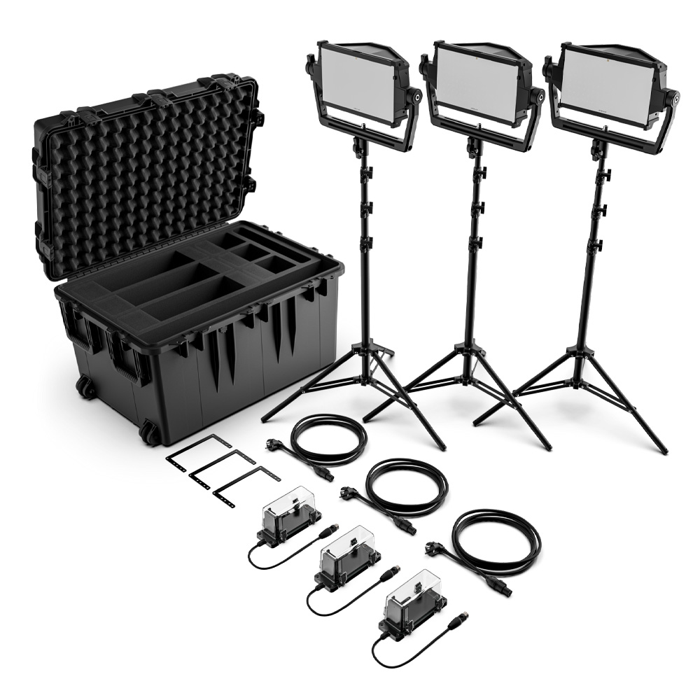 Litepanels - Astra IP Half Traveler Trio Single BP-U Kit w/ IP rated battery bracket