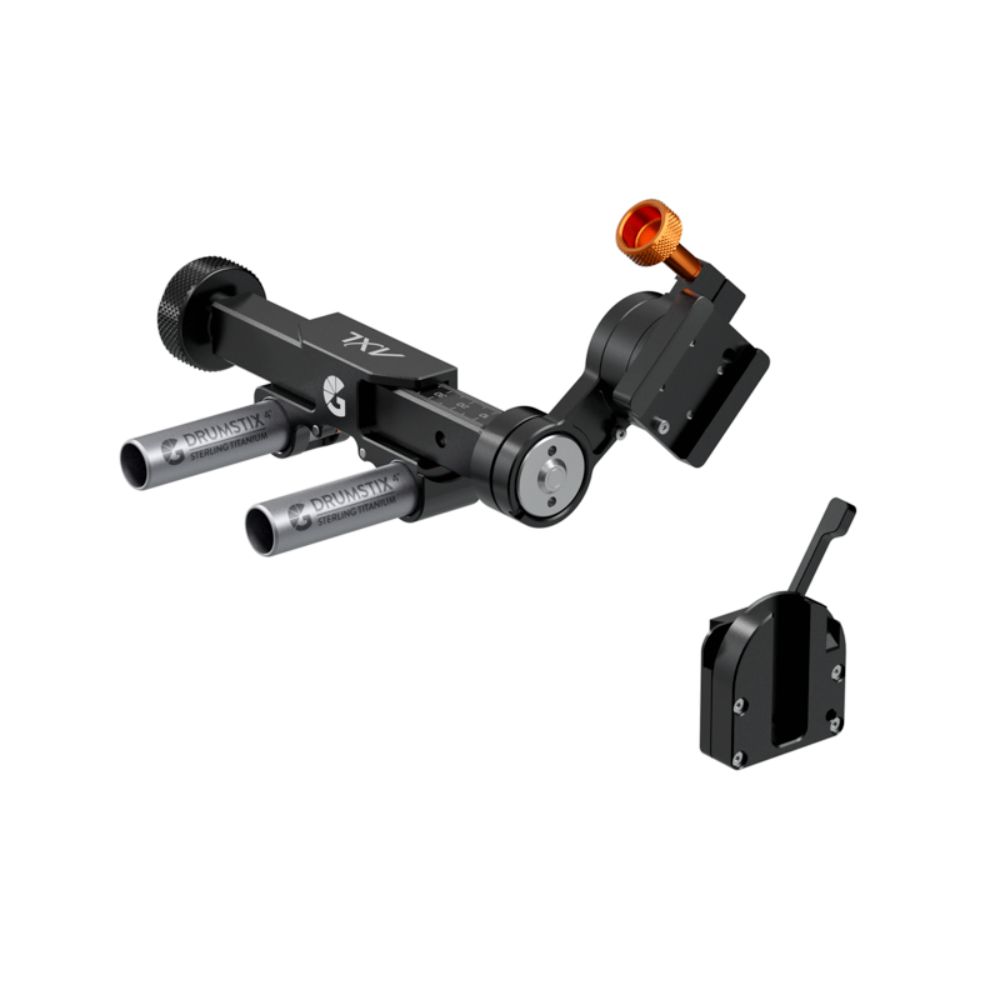 B4007.0009 Bright Tangerine- EVF-Mount-Base-Kit für Blackmagic PYXIS – 3-Achsen-Mechanik, Adapter & 15mm Rods