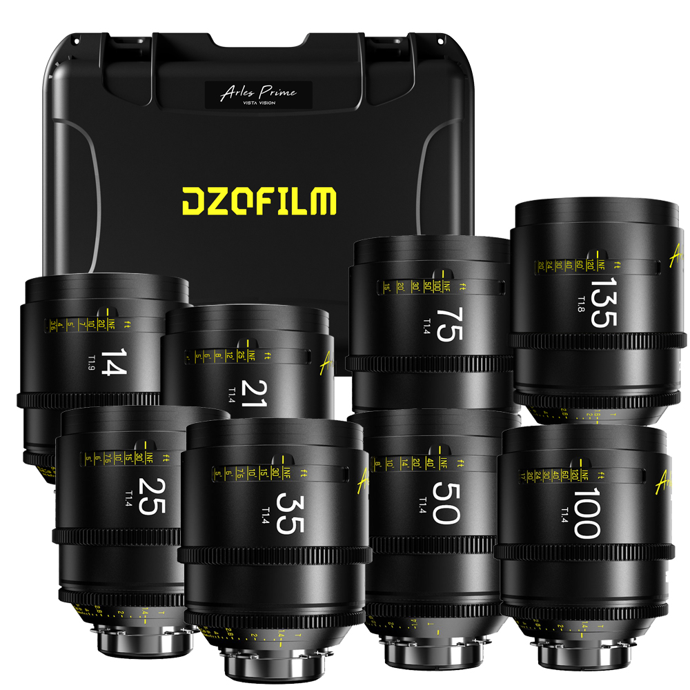 DZO-SAP8MPL-1 DZOFilm - Arles 8-Lens Kit 14/21/25/35/50/75/100/135 mm FF/VV Prime Cine Lens (PL)